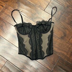 Urban Outfitters Black Lace Corset Top
